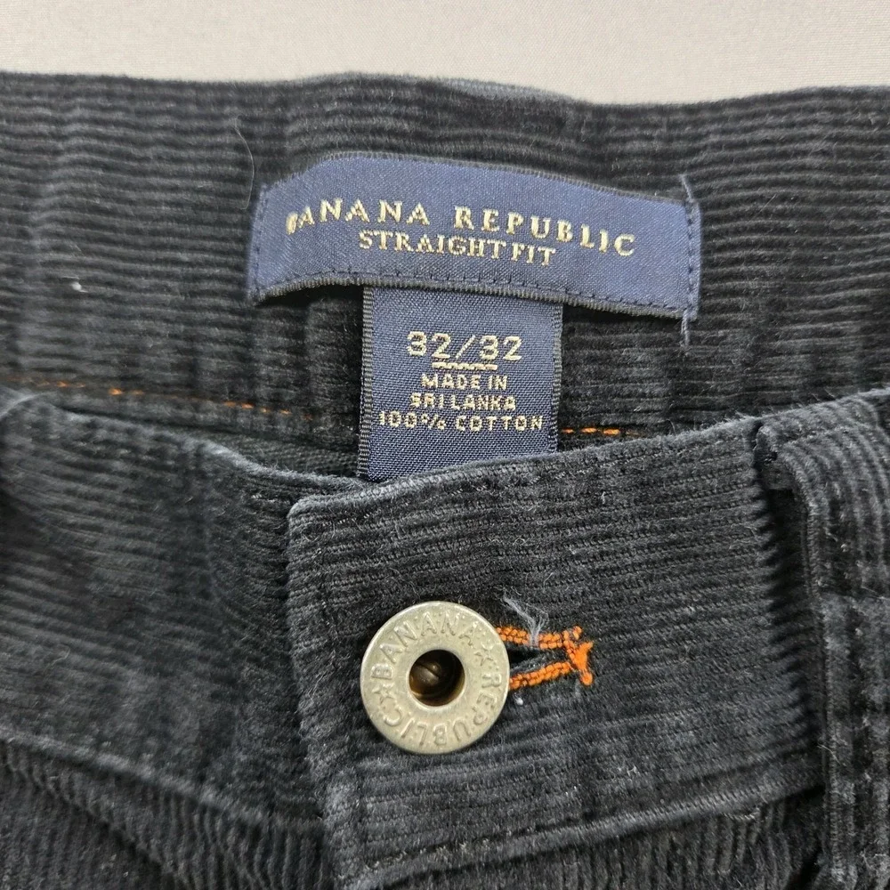 Banana Republic Corduroy Pants Mens 32x32 Black Cotton Straight Leg